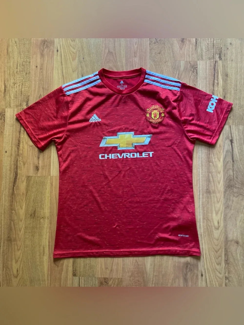 ADIDAS Manchester United Red Home 2020/21 Mens XL Soccer Football Jersey